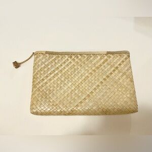 BRAND NEW Beige Woven Straw Clutch